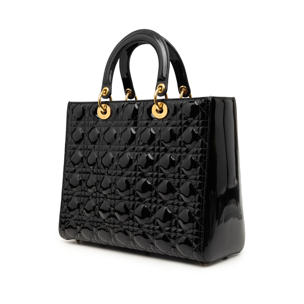 Pre-Loved Dior Large Patent Cannage Lady Dior - Picture 2 of 7